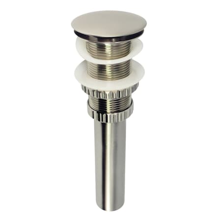 Kingston Brass Push PopUp Bathroom Sink Drain without Overflow, Brushed Nickel EV8218